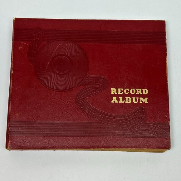 Vintage 78 RPM Record Album Book w/ 10 Shellac Discs Red Embossed VG German - Picture 1 of 14